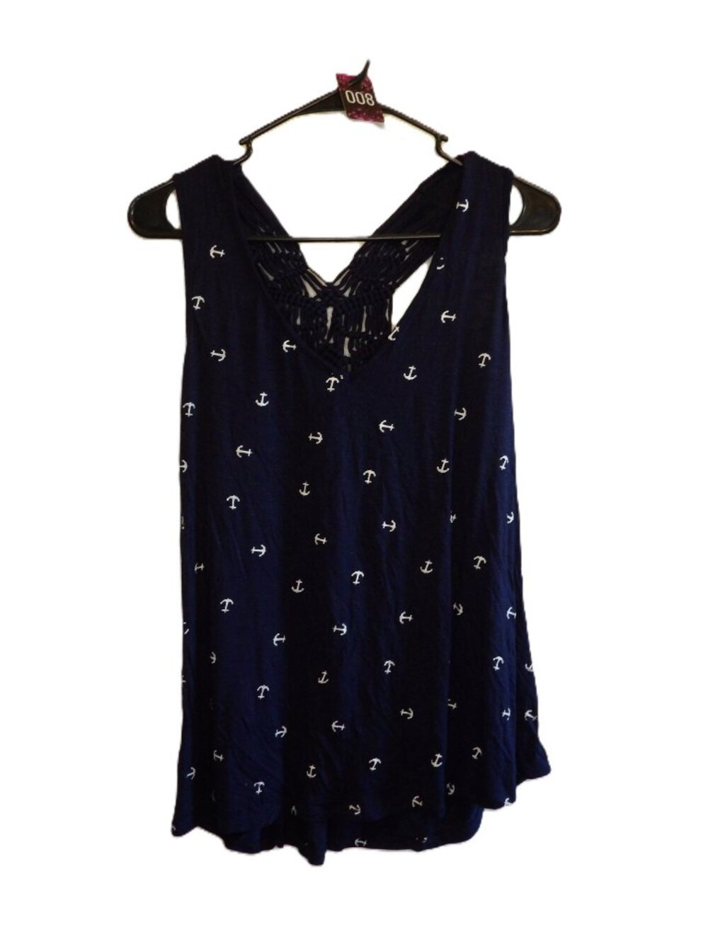 Maurices, NWT Navy blue tank w/anchor design, razor back design (Women's Medium)